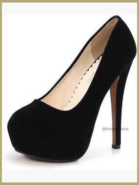 5.5 Inch Platform Slip On High Heels Pumps Dress Shoes